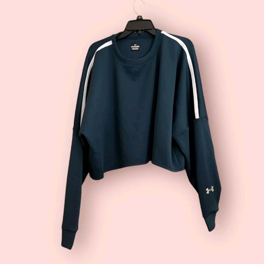 Under Armour Cropped Green Sweatshirt Size 2XL New MSRP $100